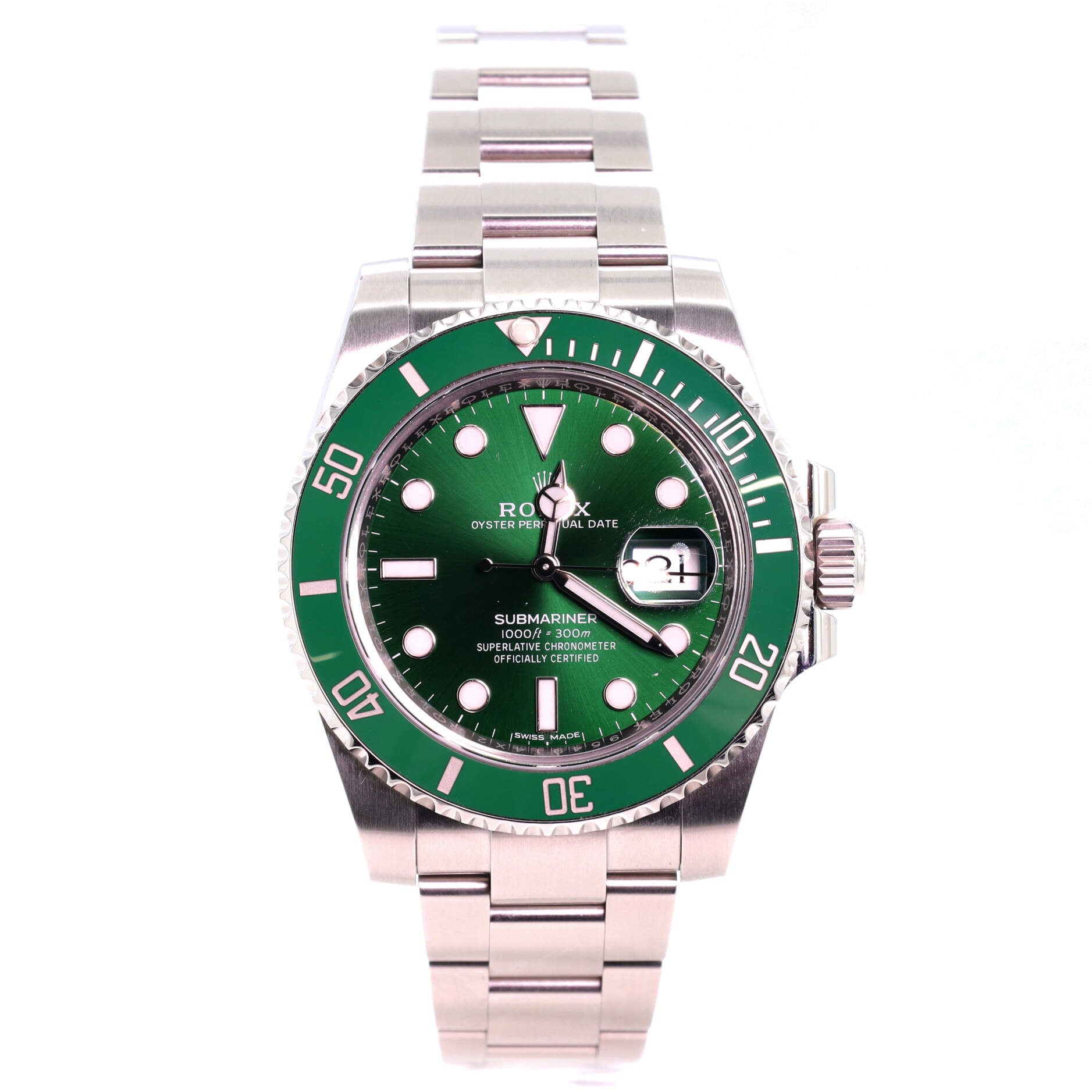 Rolex Oyster Perpetual Submariner Hulk Date Automatic Watch Stainless Steel and Cerachrom 40