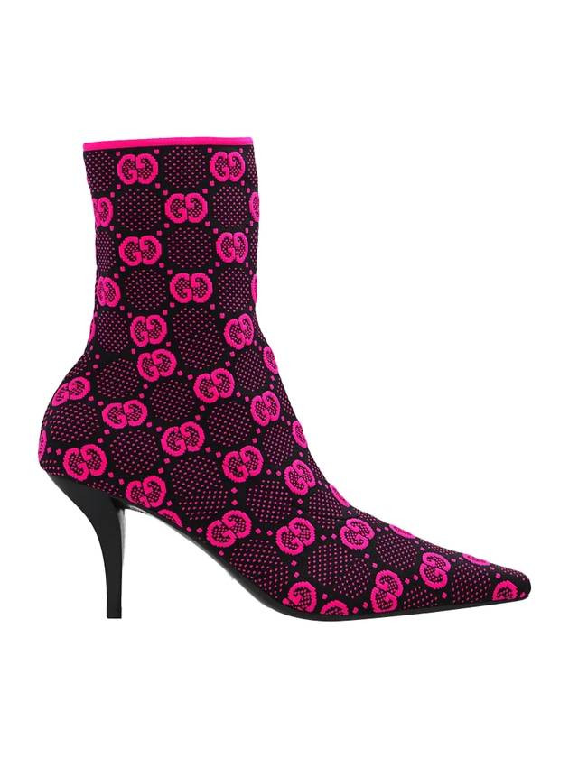 Gucci GG knit ankle boots pink