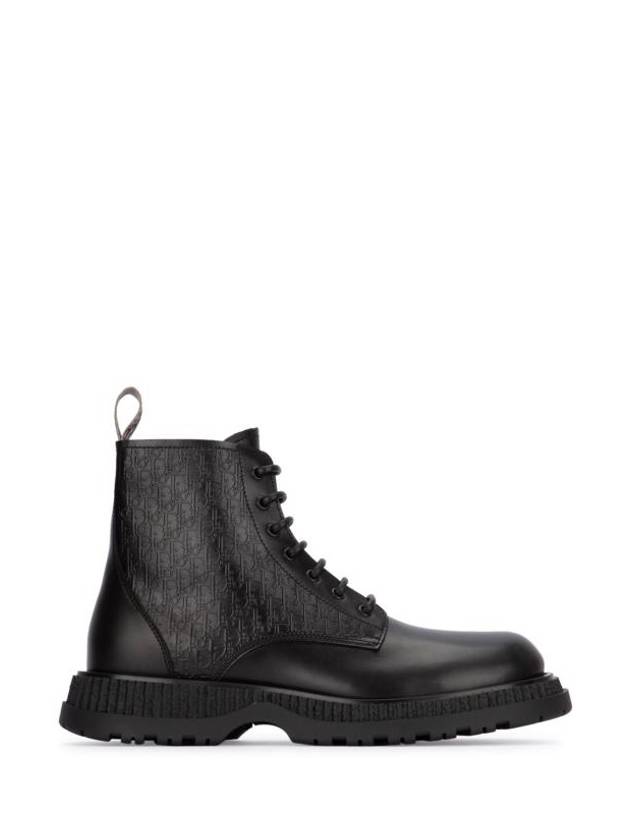 Christian Dior Buffalo Smooth Calfskin Lace-Up Ankle Boot Black