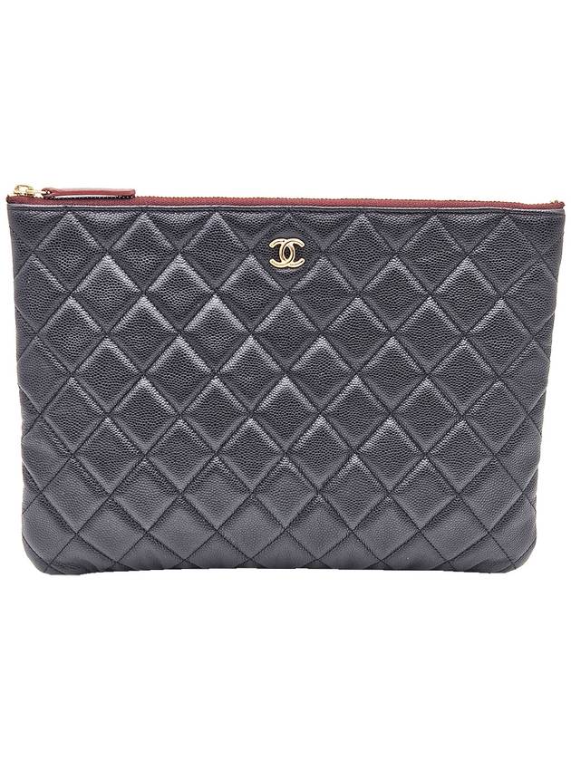 Chanel A82545 Black Caviar Gold Classic New Medium Clutch 31st