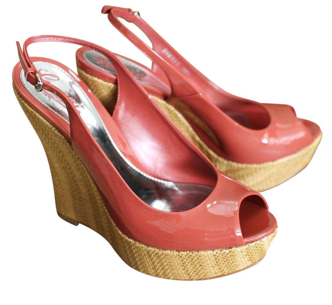 Gucci Women's Patent Leather Platforms Wedges Shoes