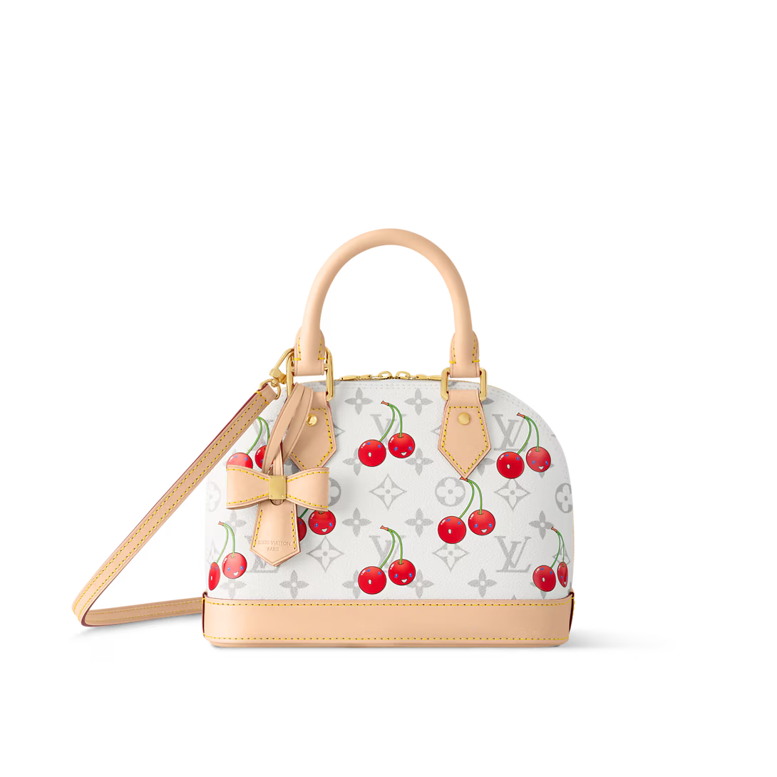 Louis Vuitton x TM Alma BB Monogram cherry coated canvas