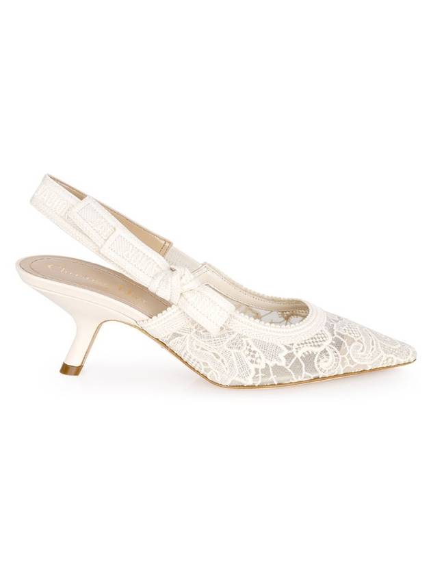 Christian Dior Women's Lace Slingback Heels White