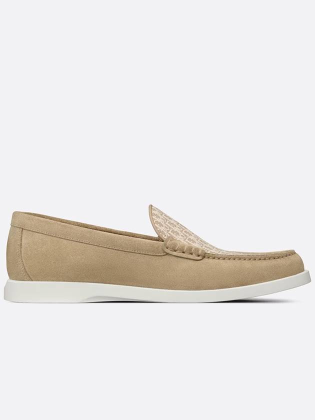 Christian Dior Granville Oblique Jacquard Suede Loafer Beige
