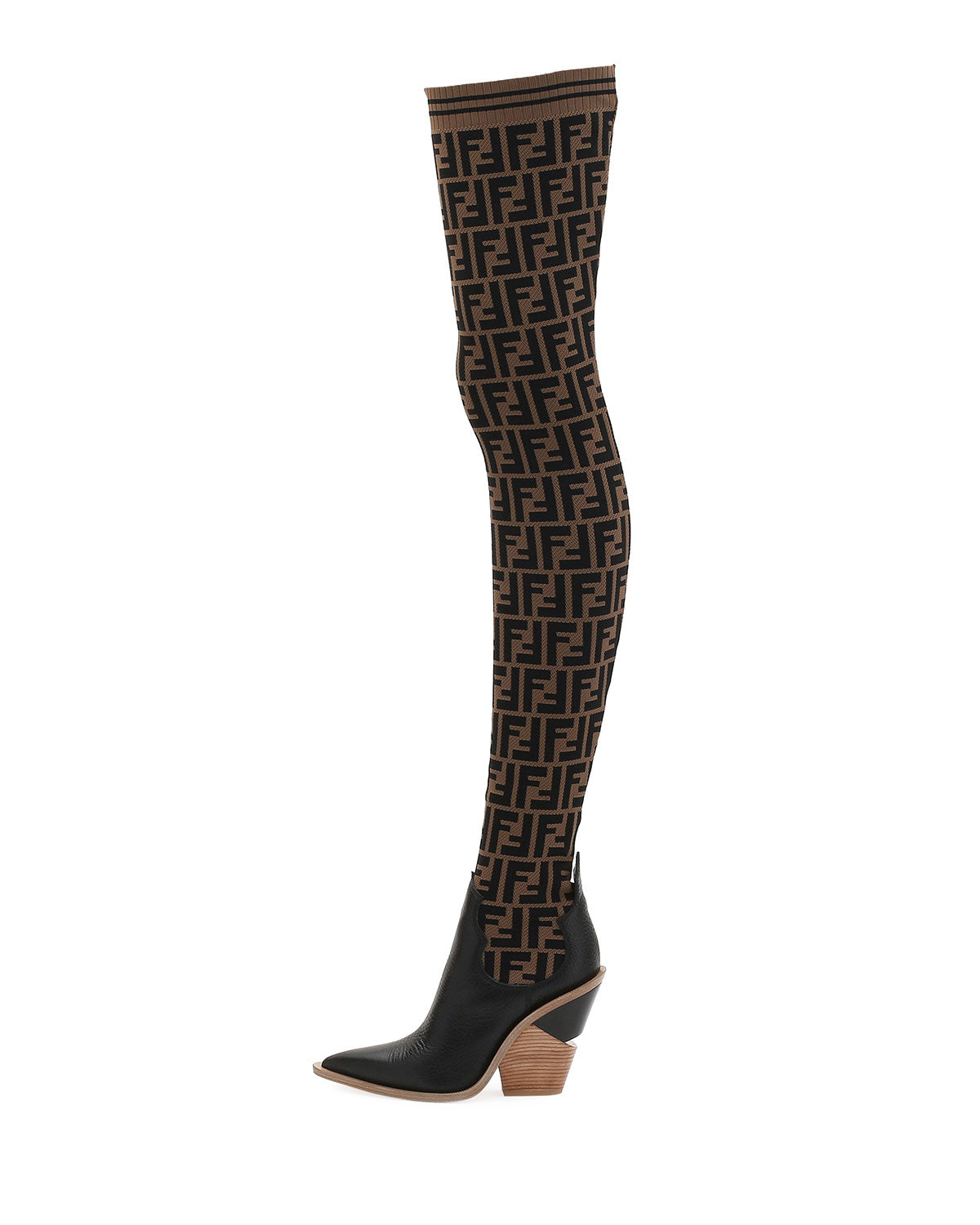 Fendi FF Cowboy Over the Knee Sock Boots