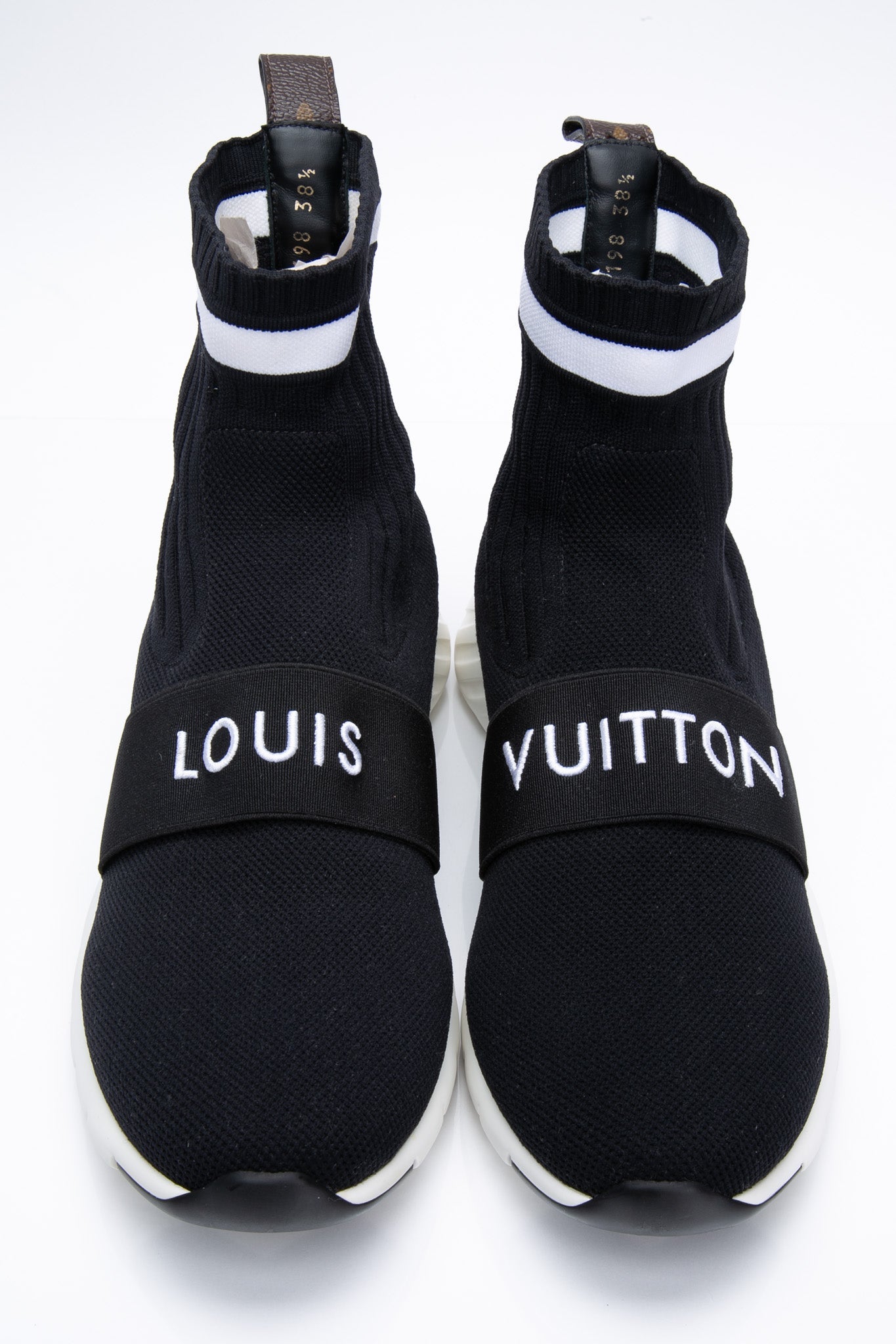 LOUIS VUITTON Monogram Stretch Fabric Aftergame Sneaker Boots 38.5