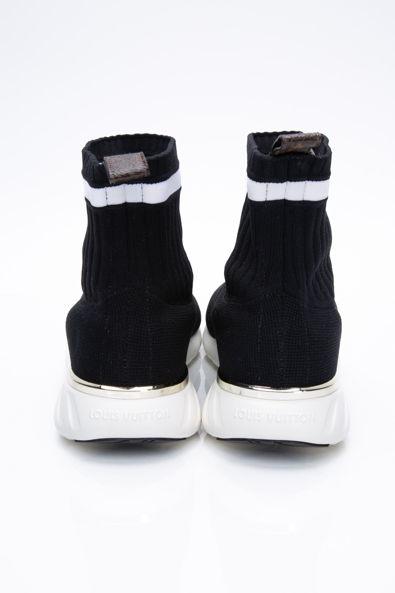 LOUIS VUITTON Monogram Stretch Fabric Aftergame Sneaker Boots 38.5