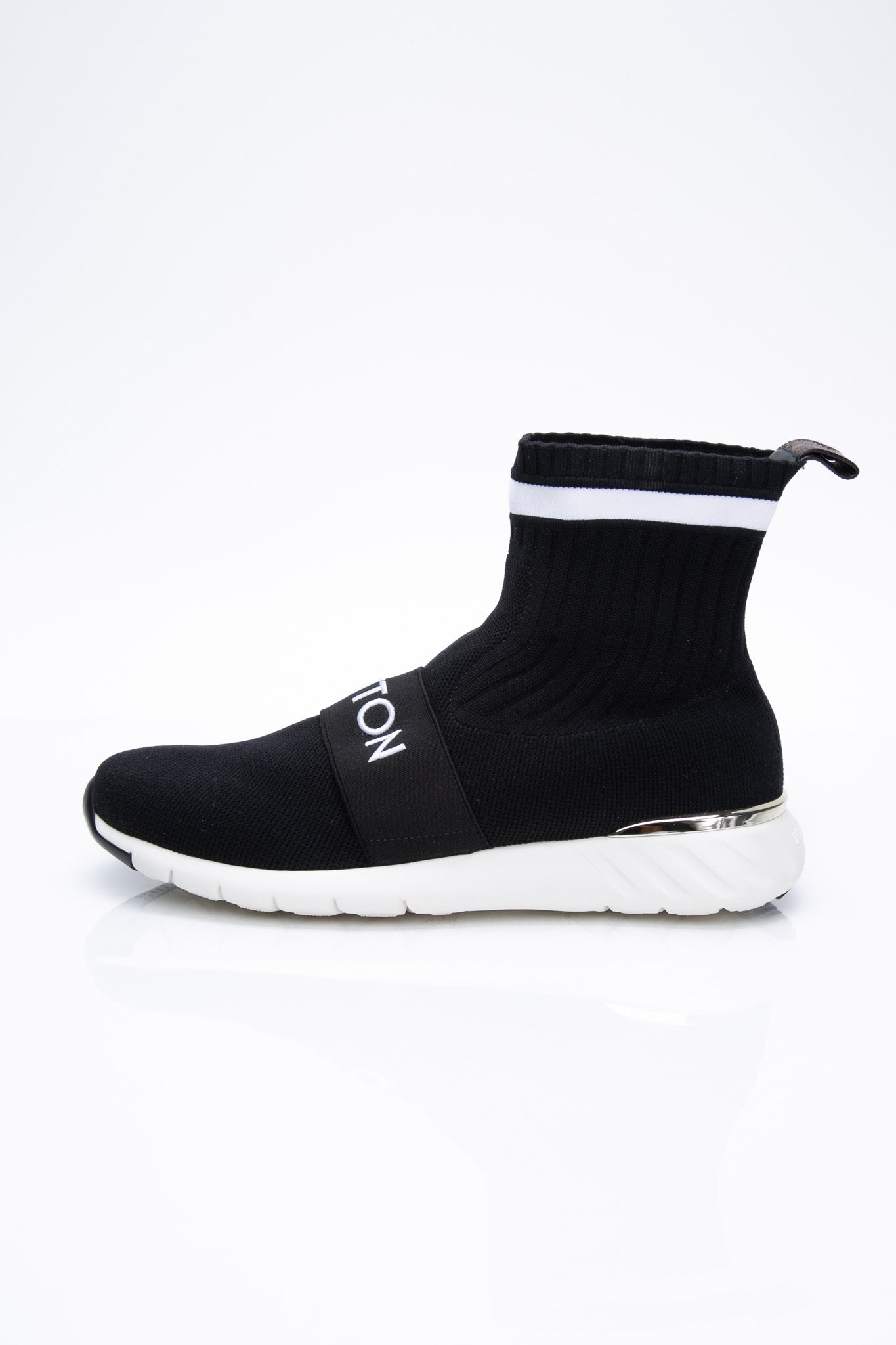 LOUIS VUITTON Monogram Stretch Fabric Aftergame Sneaker Boots 38.5
