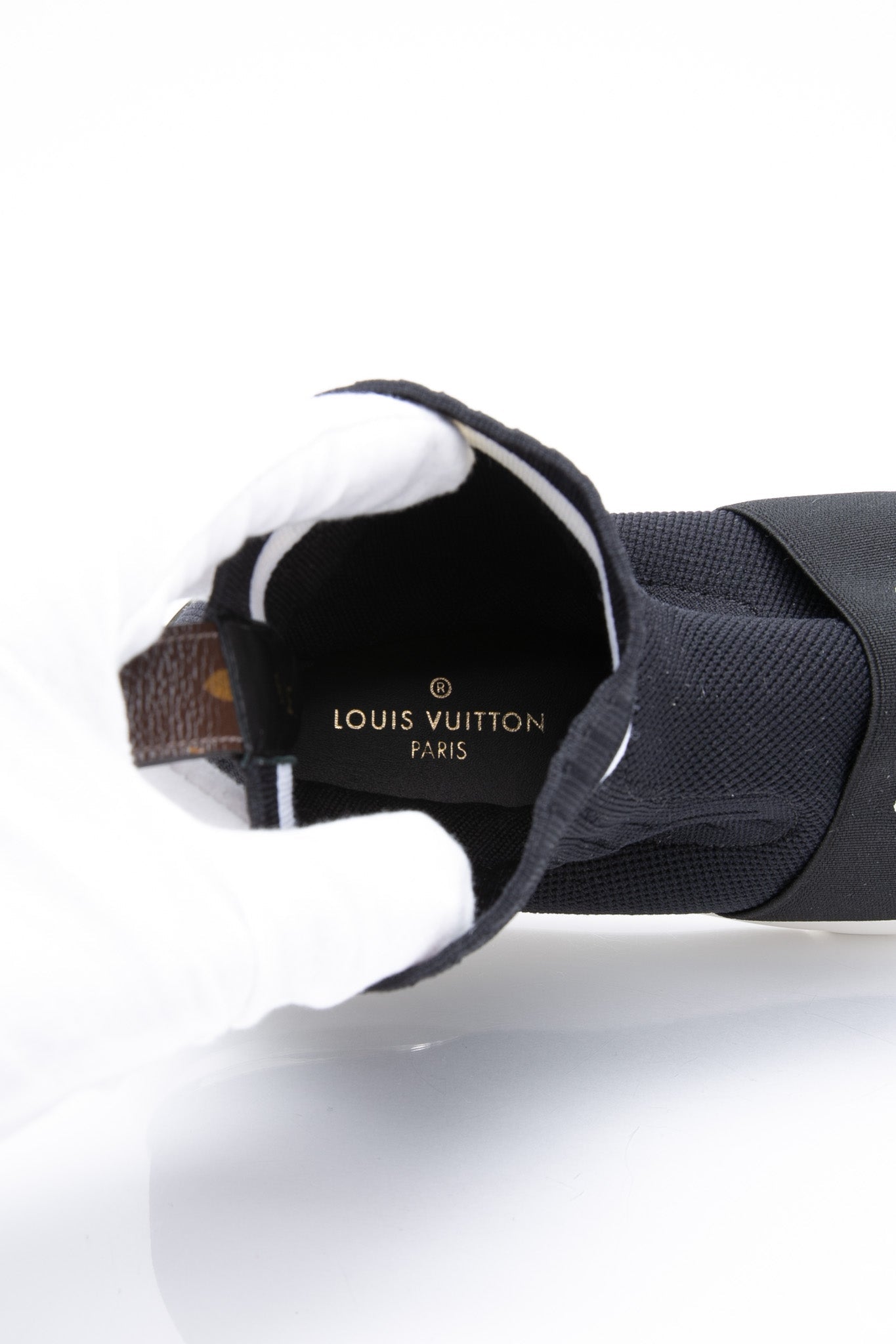 LOUIS VUITTON Monogram Stretch Fabric Aftergame Sneaker Boots 38.5