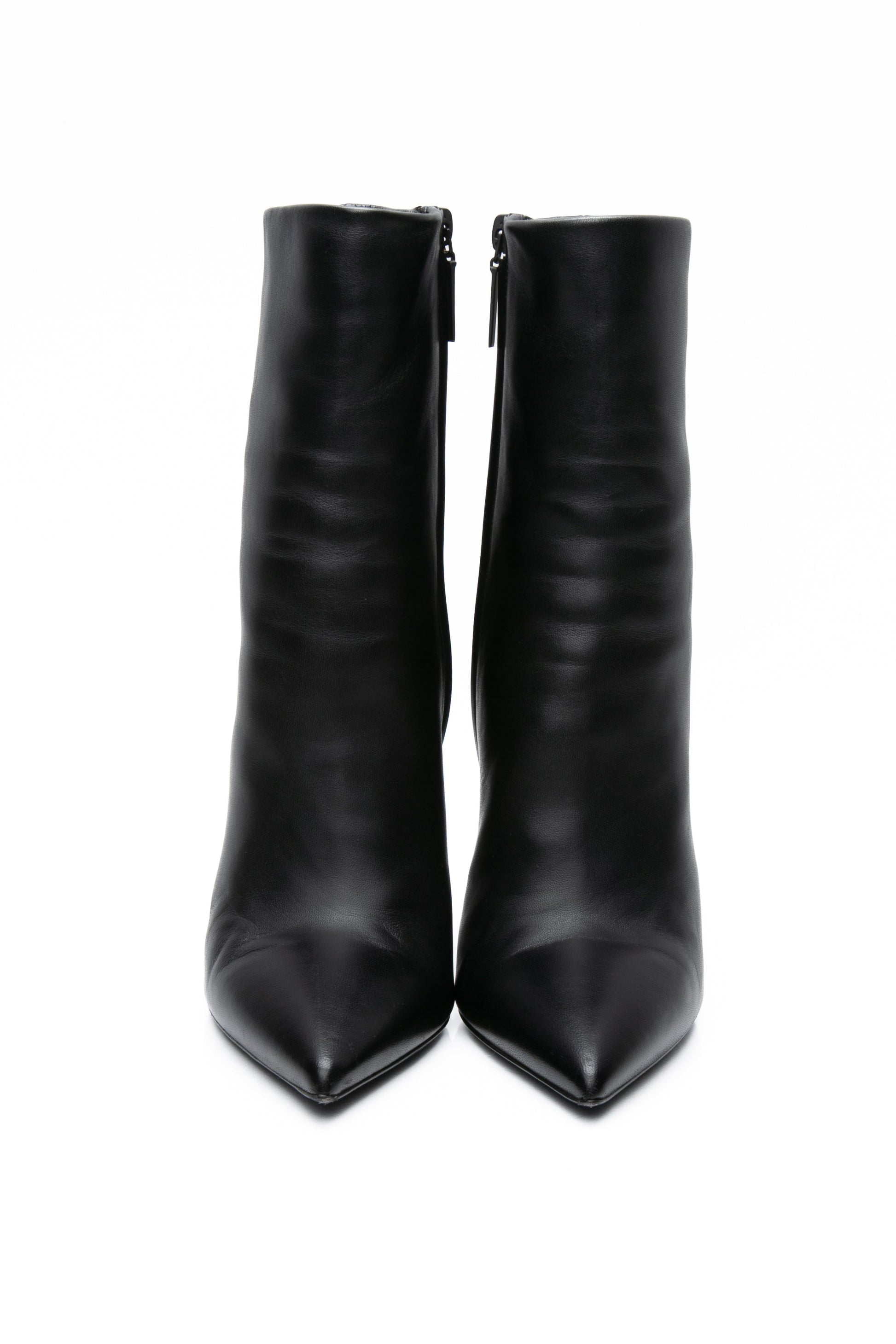 SAINT LAURENT Black Opyum Leather Booties 39