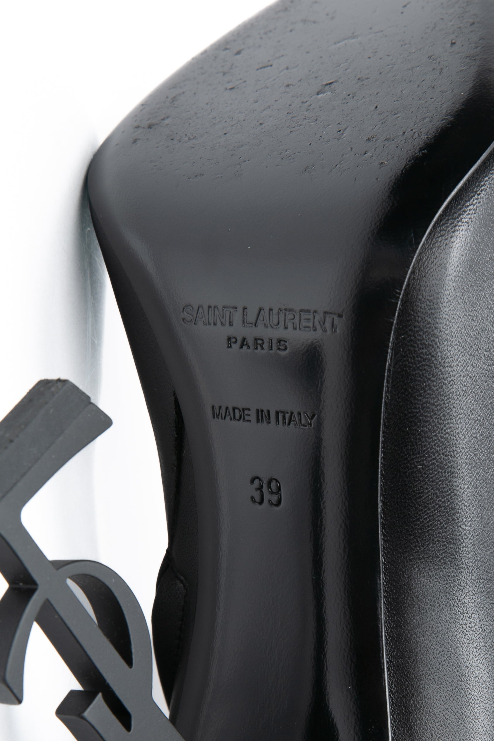 SAINT LAURENT Black Opyum Leather Booties 39