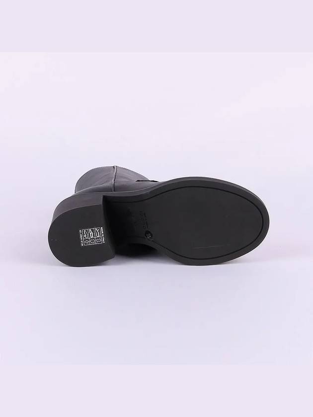 Gucci Logo Buckle Leather Middle Boots Black