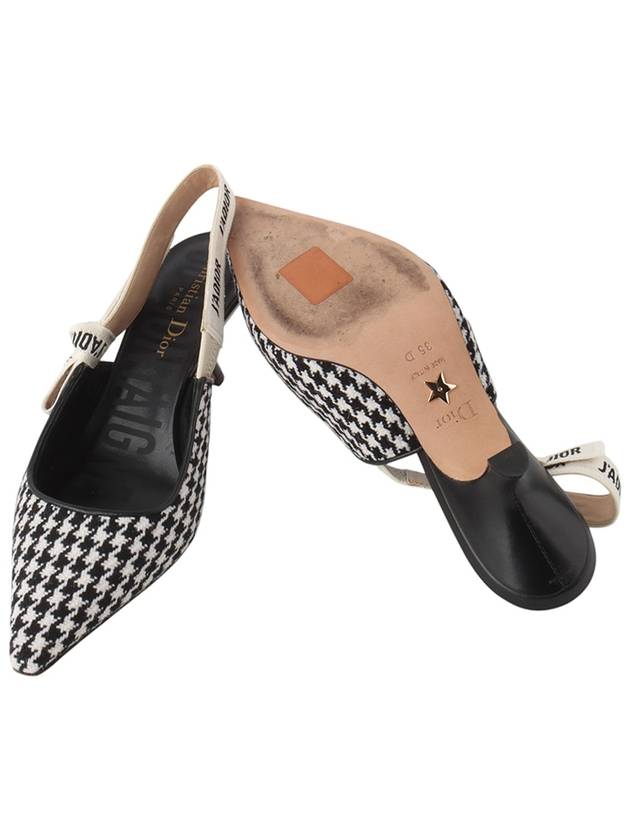 Christian Dior KCP555PLR Jar Houndstooth Pumps Heel Slingback Size 35 33814Y