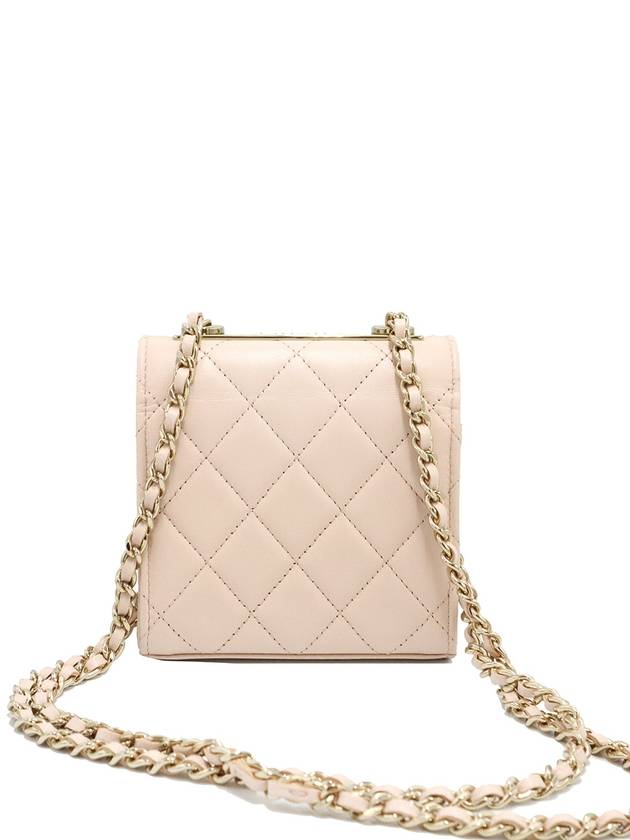 Chanel A81633 Light Beige Lambskin Gold CC Logo Trendy Mini Cross Bag 31st