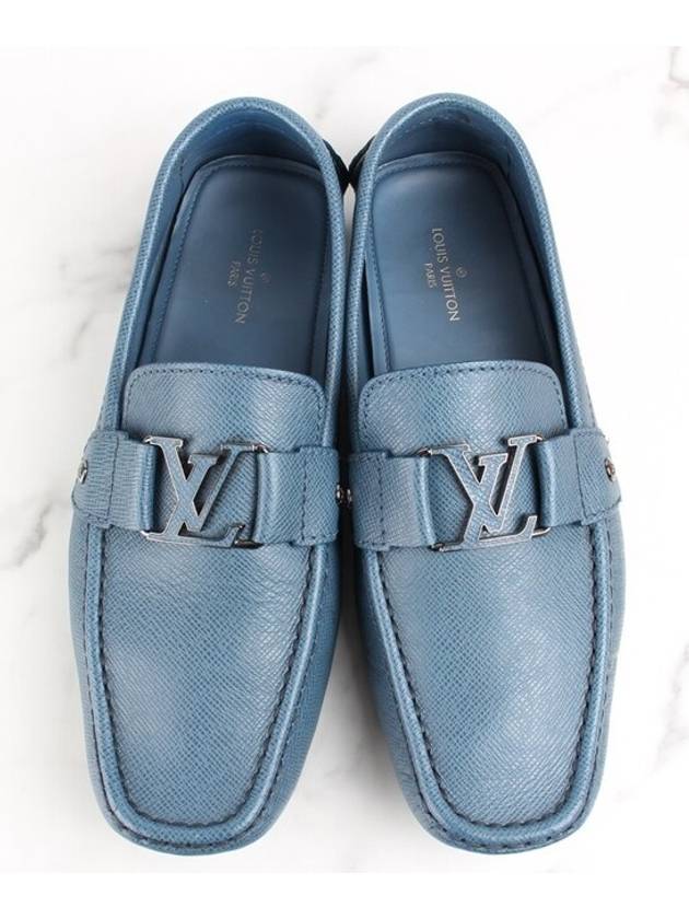 Louis Vuitton LV initial leather loafer blue 8 5 275