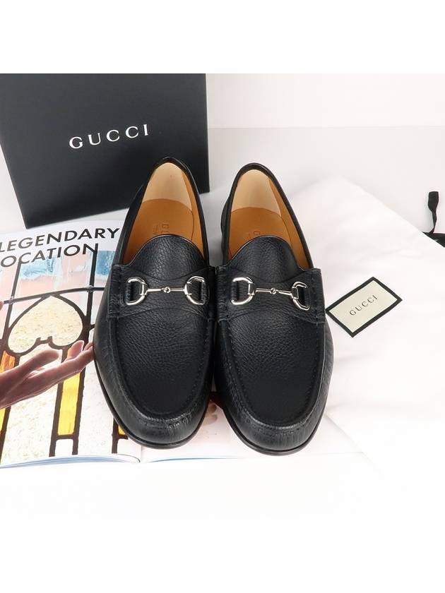 Gucci Horsesbit Nestor Grain Leather Loafers Black