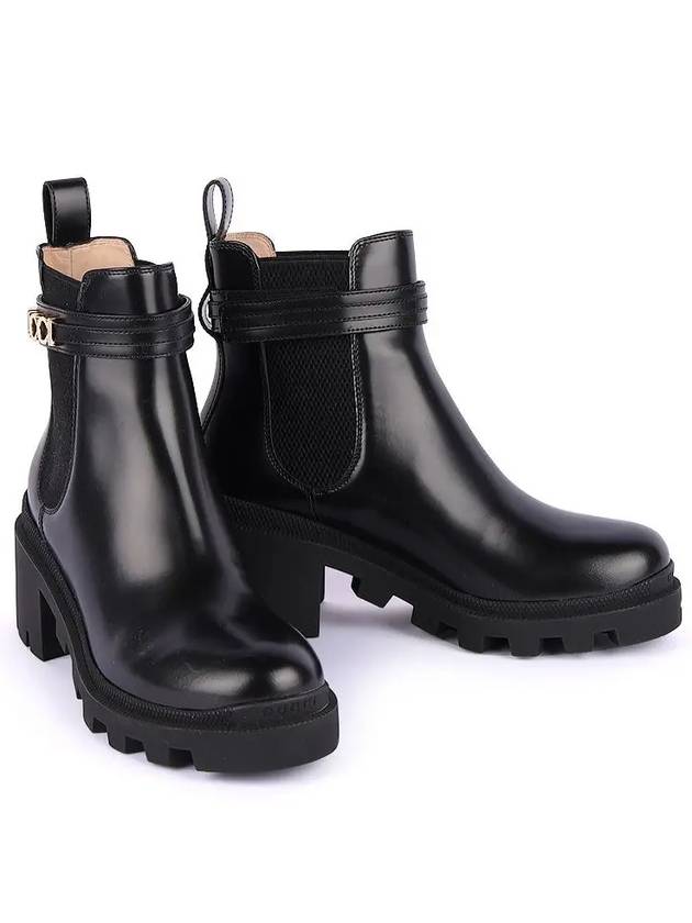 Gucci Lettering Logo Leather Chelsea Boots Black