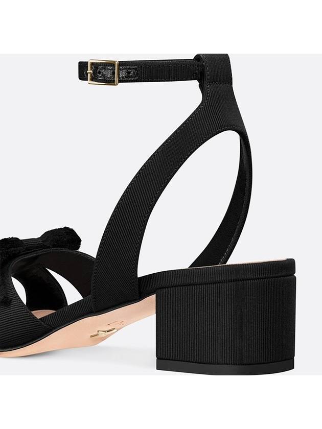 Christian Dior Adiorable Fringe Grosgrain Sandal Heels Black