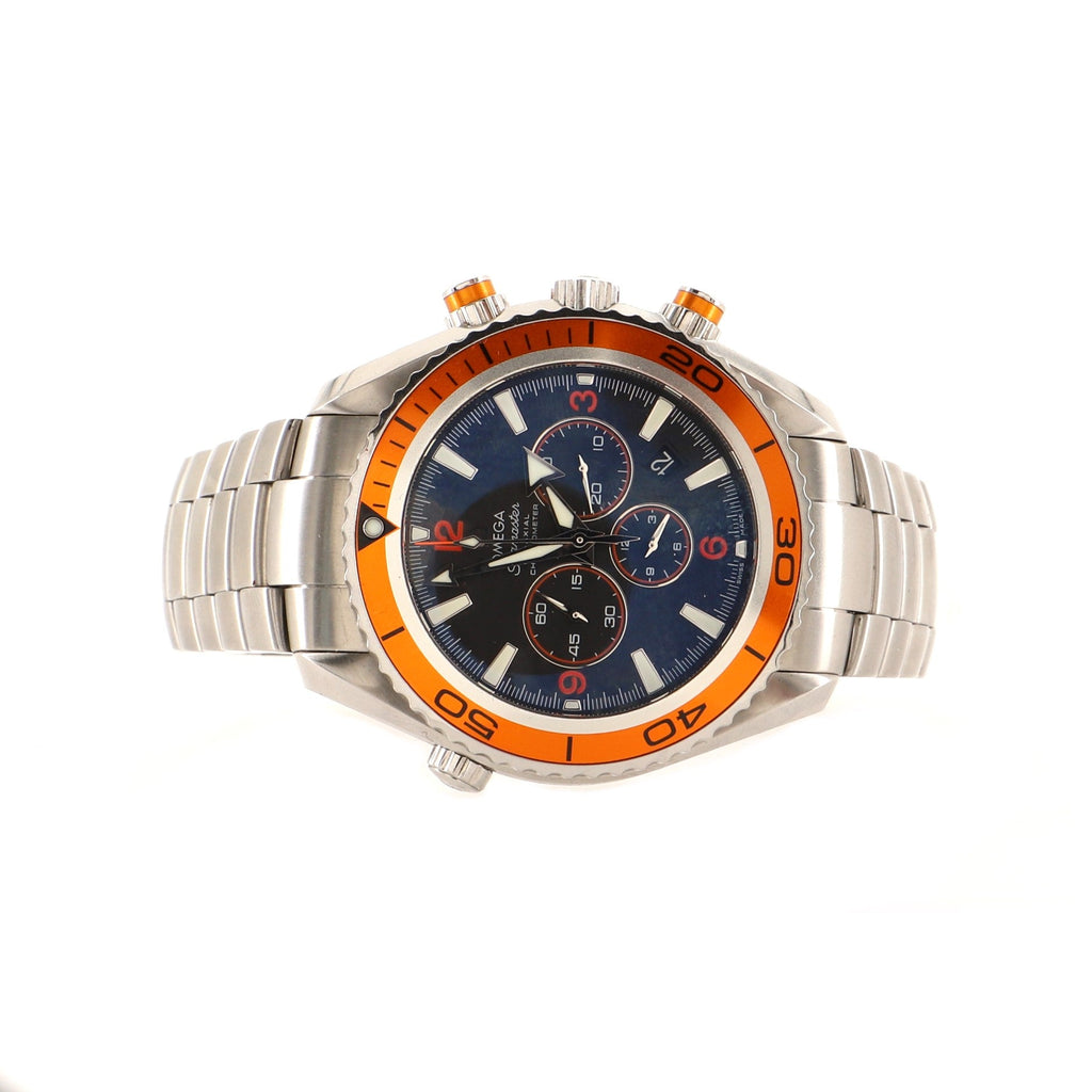 Omega Seamaster Planet Ocean 600M Co-Axial Chronometer Chronograph Automatic Watch Stainless Steel 45
