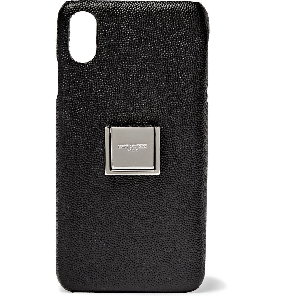 SAINT LAURENT  GRAINED-LEATHER IPHONE XS CASE