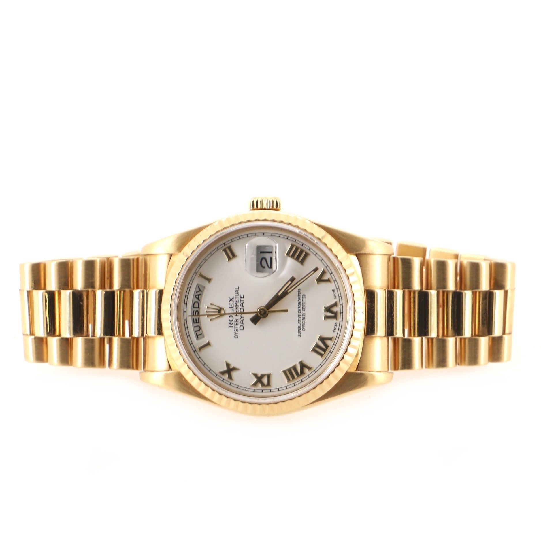 Rolex Oyster Perpetual President Day-Date Automatic Watch Yellow Gold 36