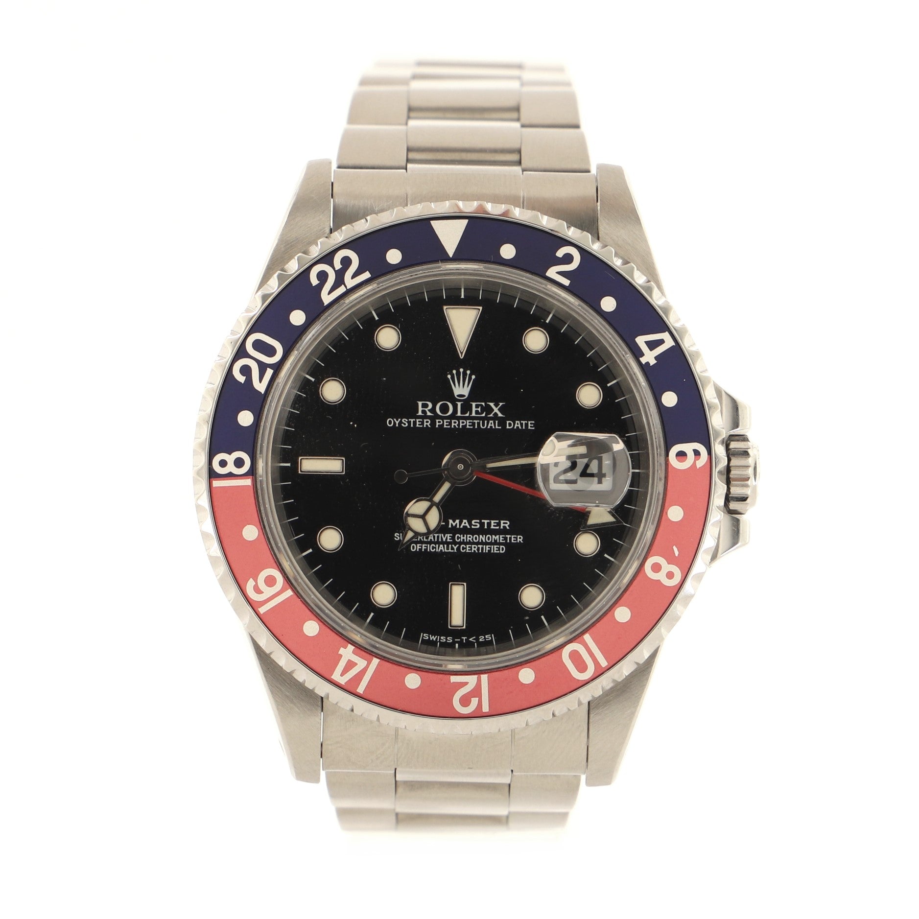 Rolex Oyster Perpetual Date GMT-Master Pepsi Automatic Watch Stainless Steel 40