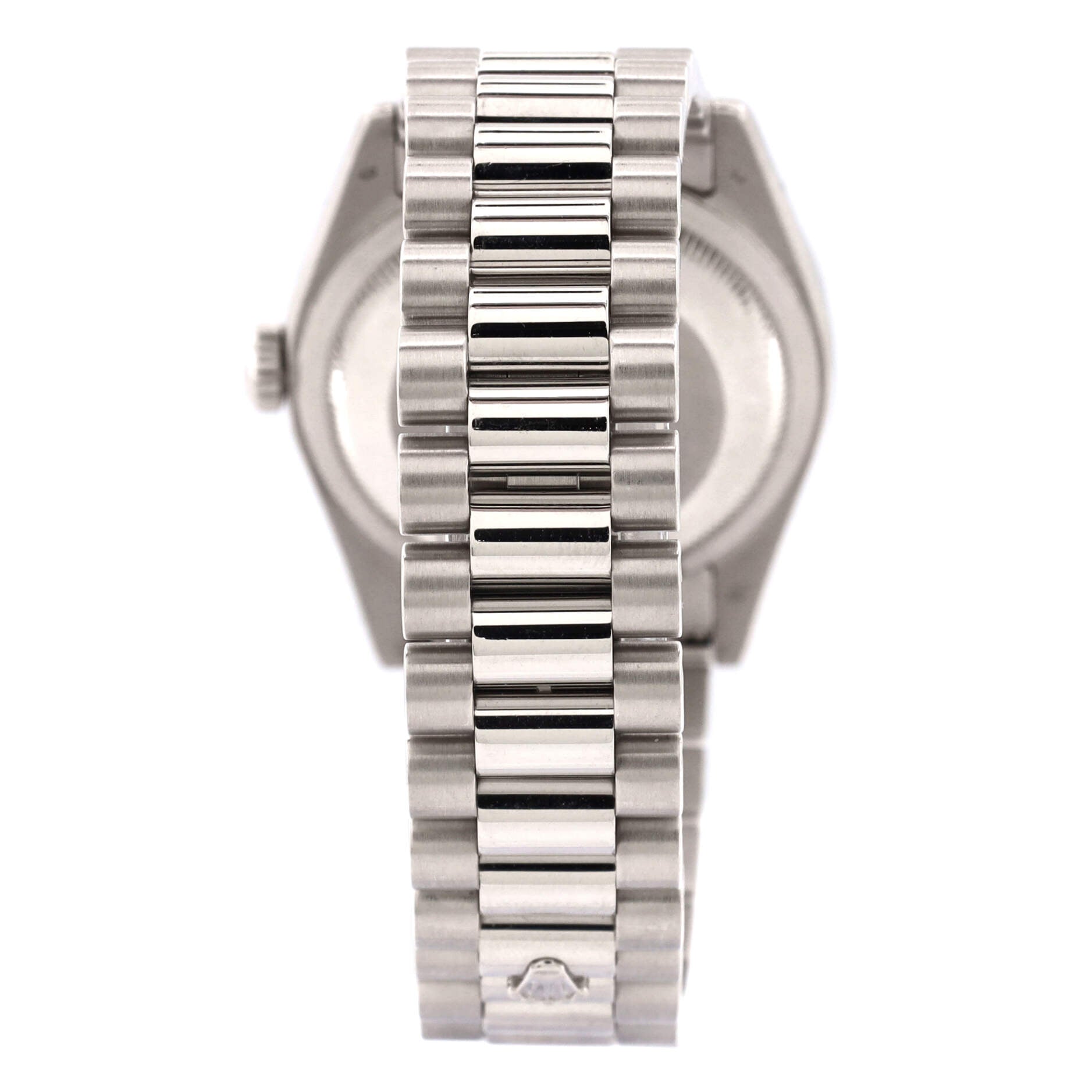 Rolex Oyster Perpetual President Day-Date Ice Blue Automatic Watch Platinum with Diamond Bezel and Round and Baguette Diamond Markers 36
