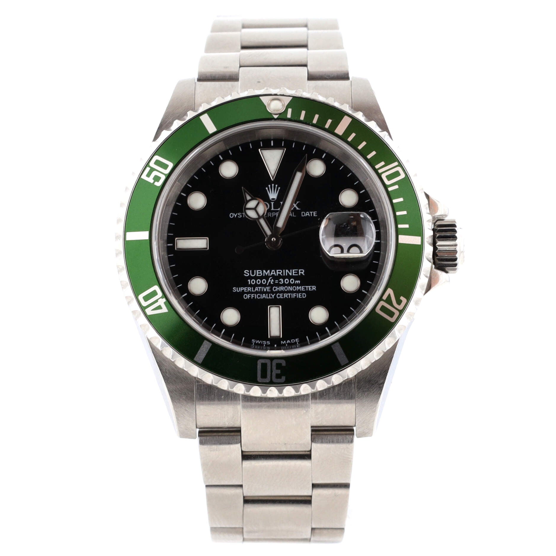Rolex Oyster Perpetual Submariner Kermit Date Automatic Watch Stainless Steel 40