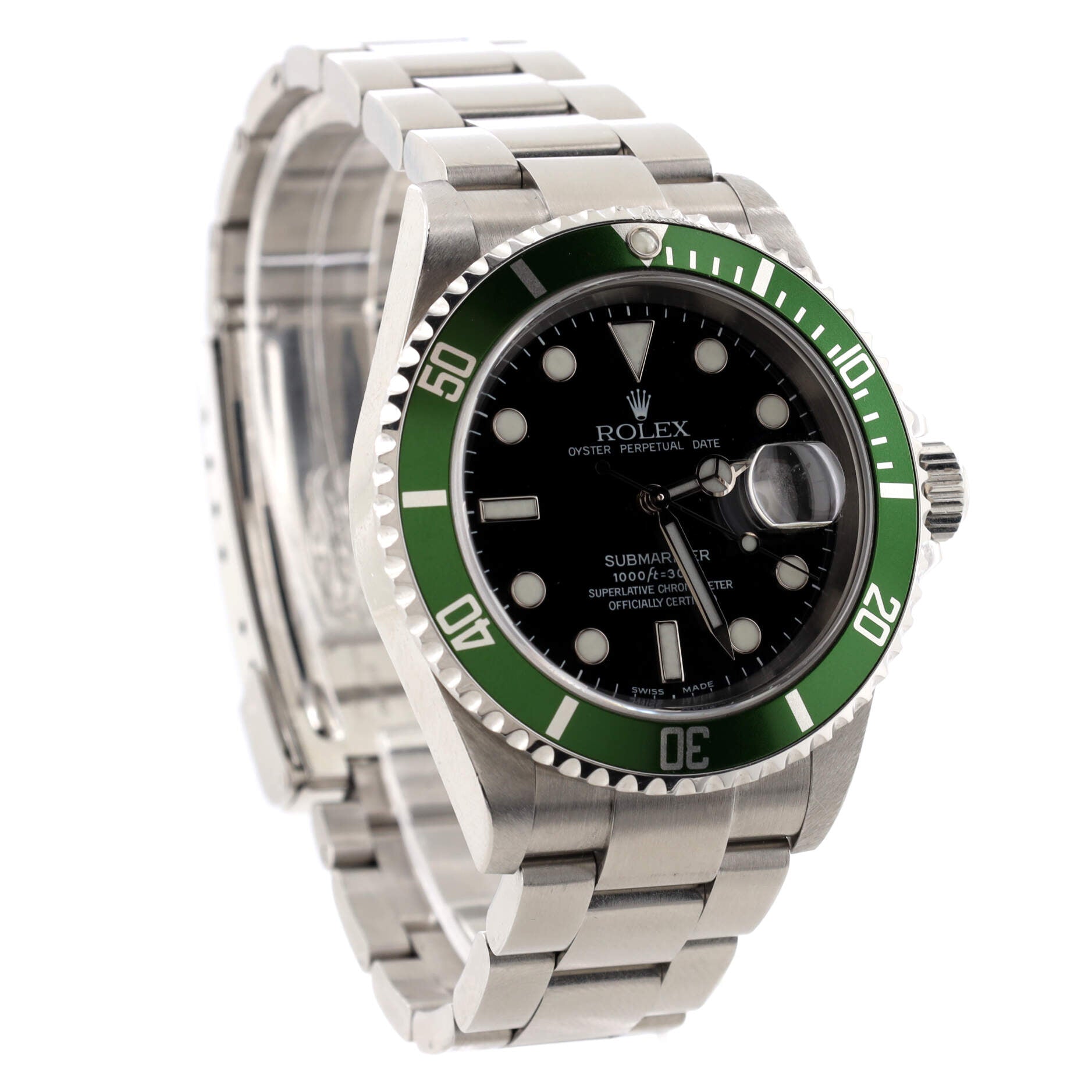 Rolex Oyster Perpetual Submariner Kermit Date Automatic Watch Stainless Steel 40