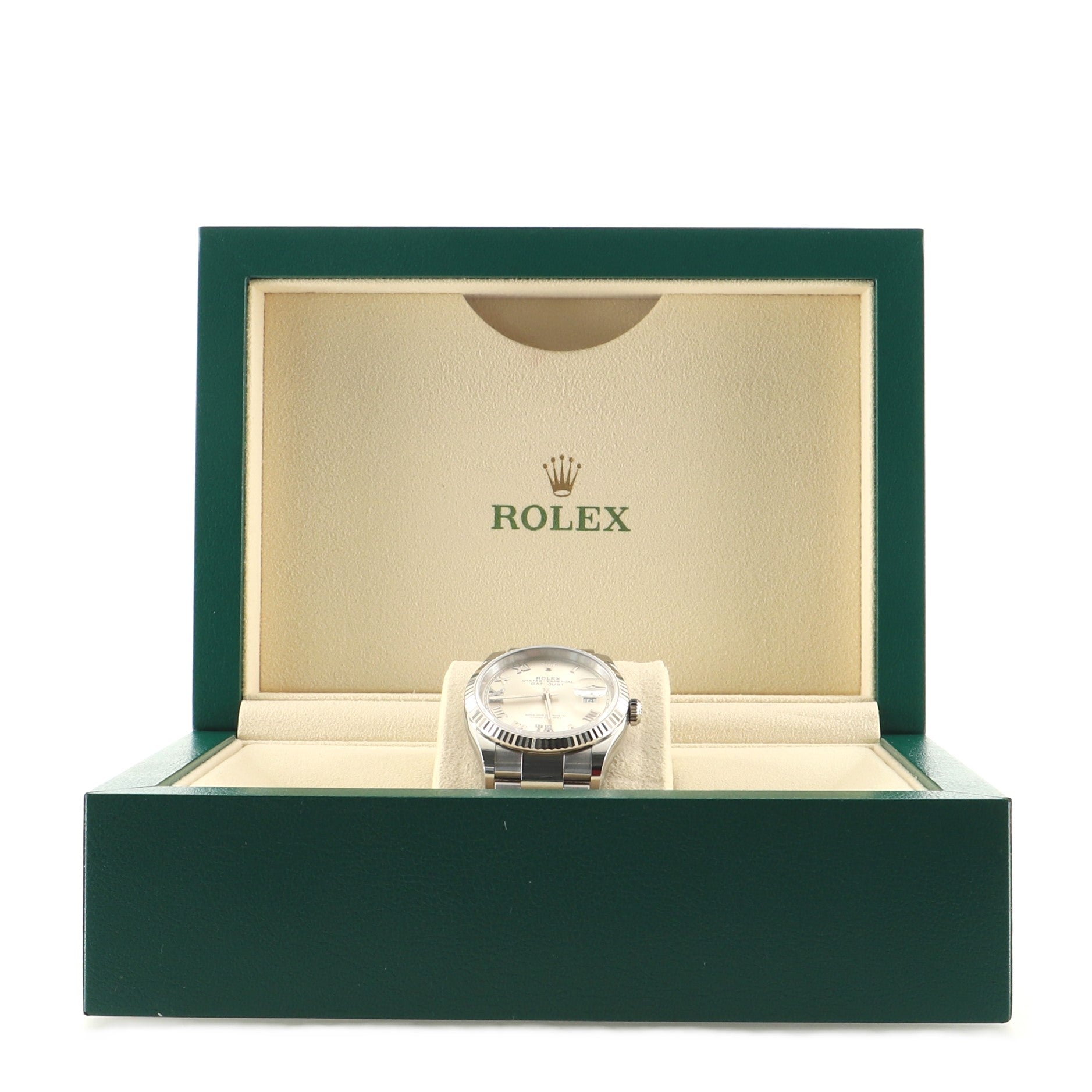 Rolex Oyster Perpetual Datejust Automatic Watch Stainless Steel and White Gold with Diamond VI and IX Numerals 36
