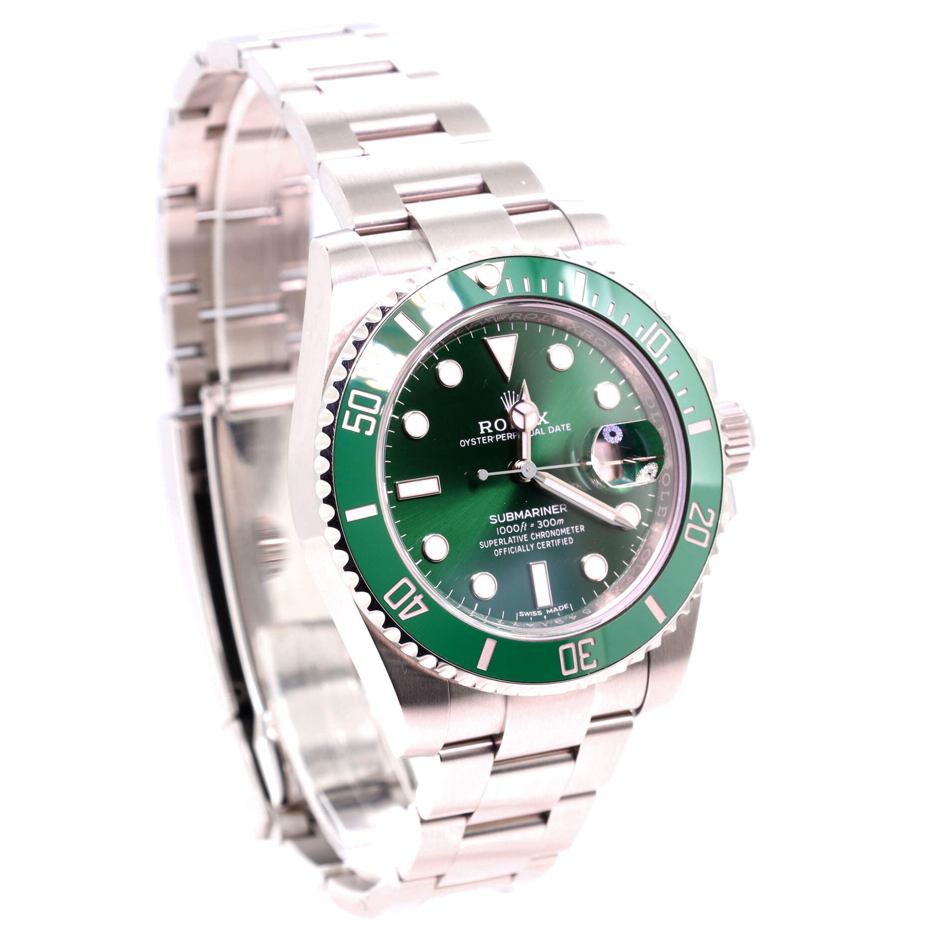 Rolex Oyster Perpetual Submariner Hulk Date Automatic Watch Stainless Steel and Cerachrom 40