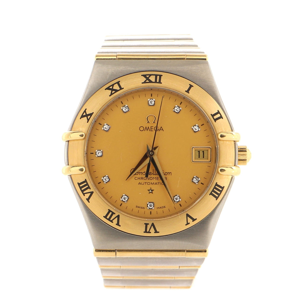 Omega Constellation 95 Chronometer Automatic Watch Stainless Steel and Yellow Gold with Diamond Markers 35