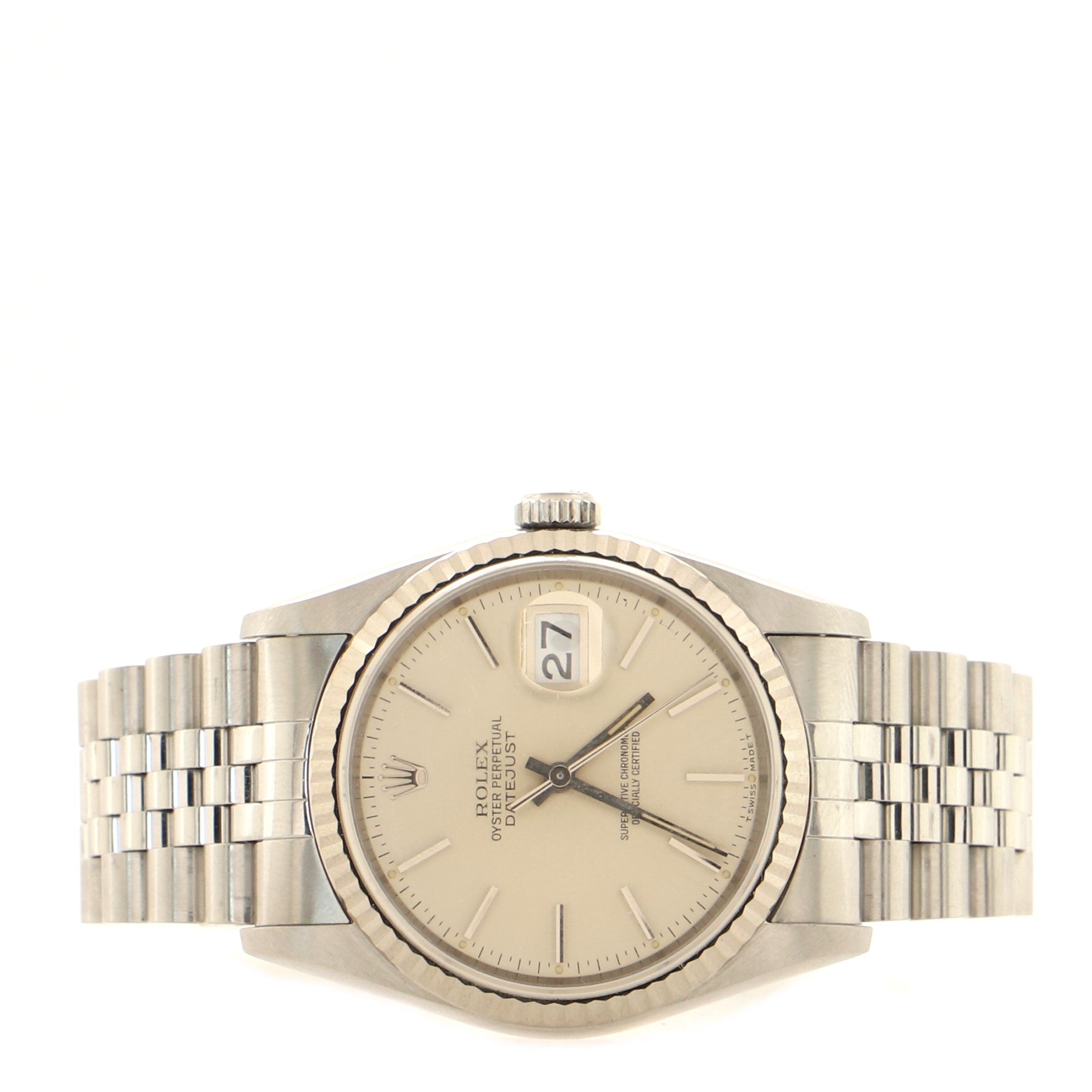 Rolex Oyster Perpetual Datejust Automatic Watch Stainless Steel and White Gold 36