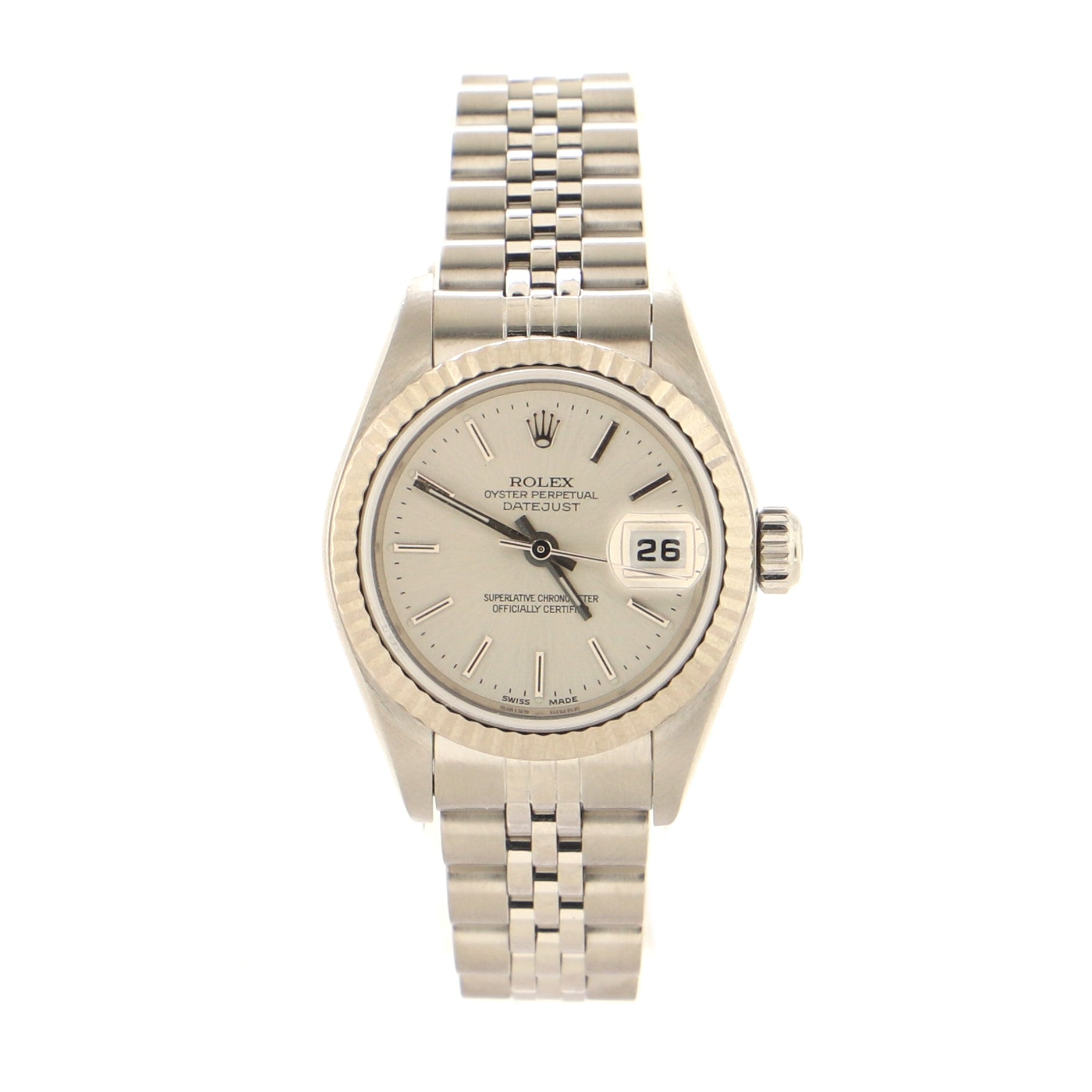 Rolex Oyster Perpetual Datejust Automatic Watch Stainless Steel and White Gold 26