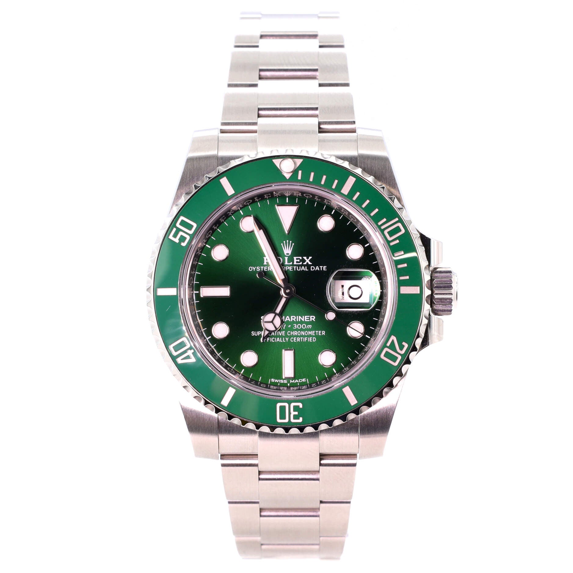 Rolex Oyster Perpetual Submariner Hulk Date Automatic Watch Stainless Steel and Cerachrom 40