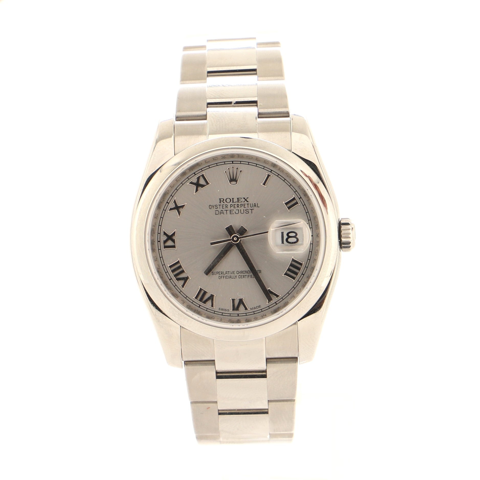 Rolex Oyster Perpetual Datejust Automatic Watch Stainless Steel 36