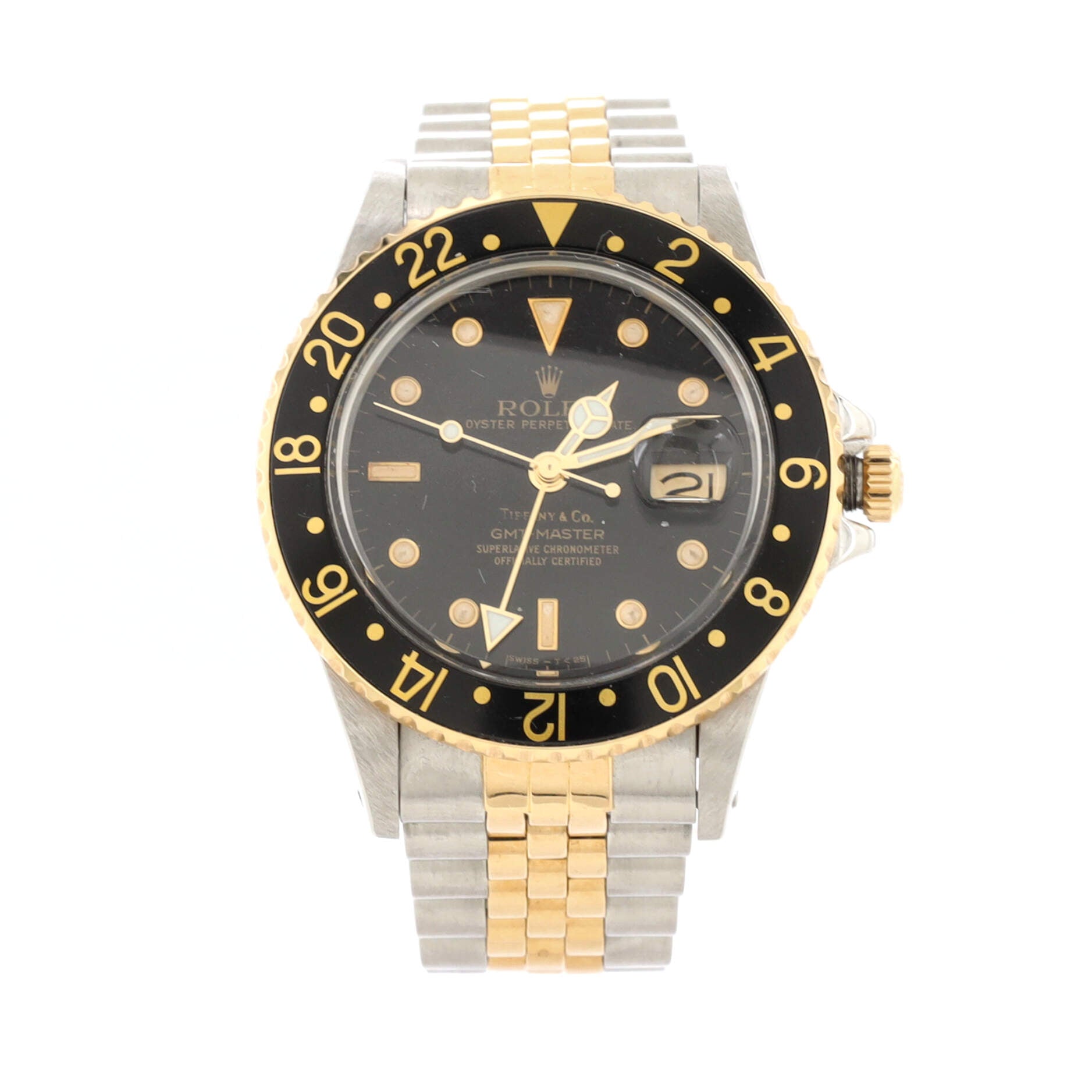 Rolex GMT-Master Tiffany Dial Automatic Watch Stainless Steel and Yellow Gold 40