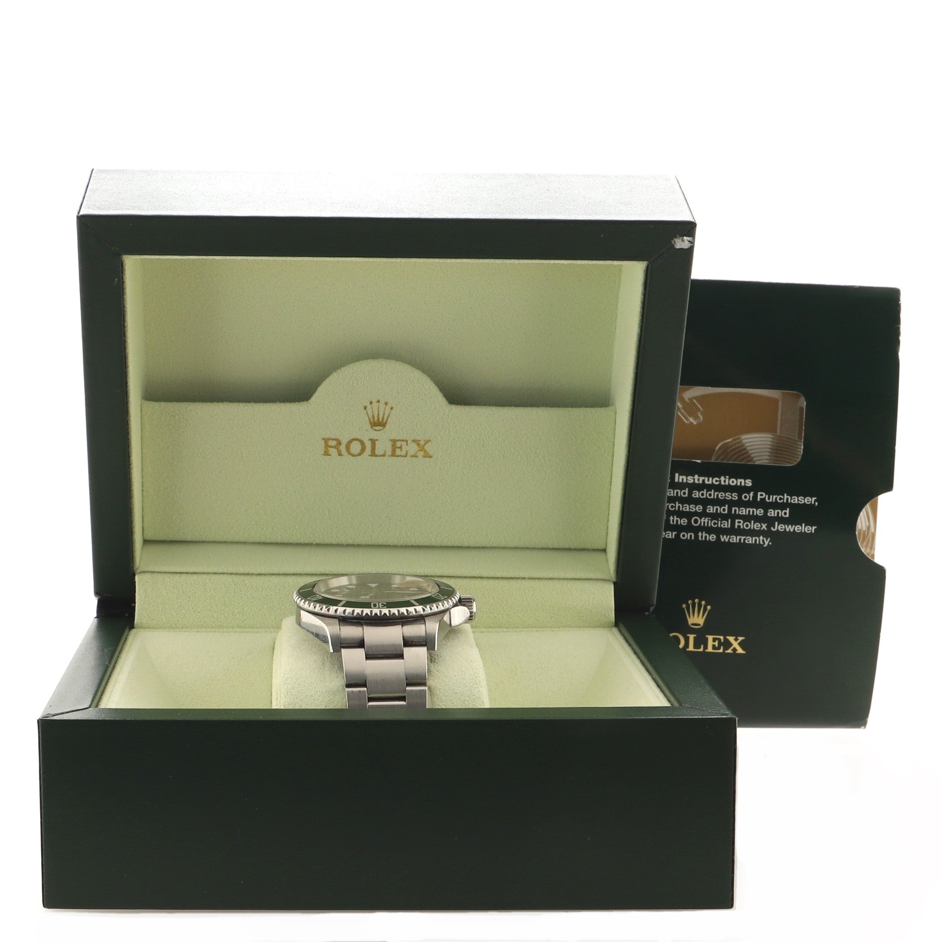 Rolex Oyster Perpetual Submariner Kermit Date Automatic Watch Stainless Steel 40