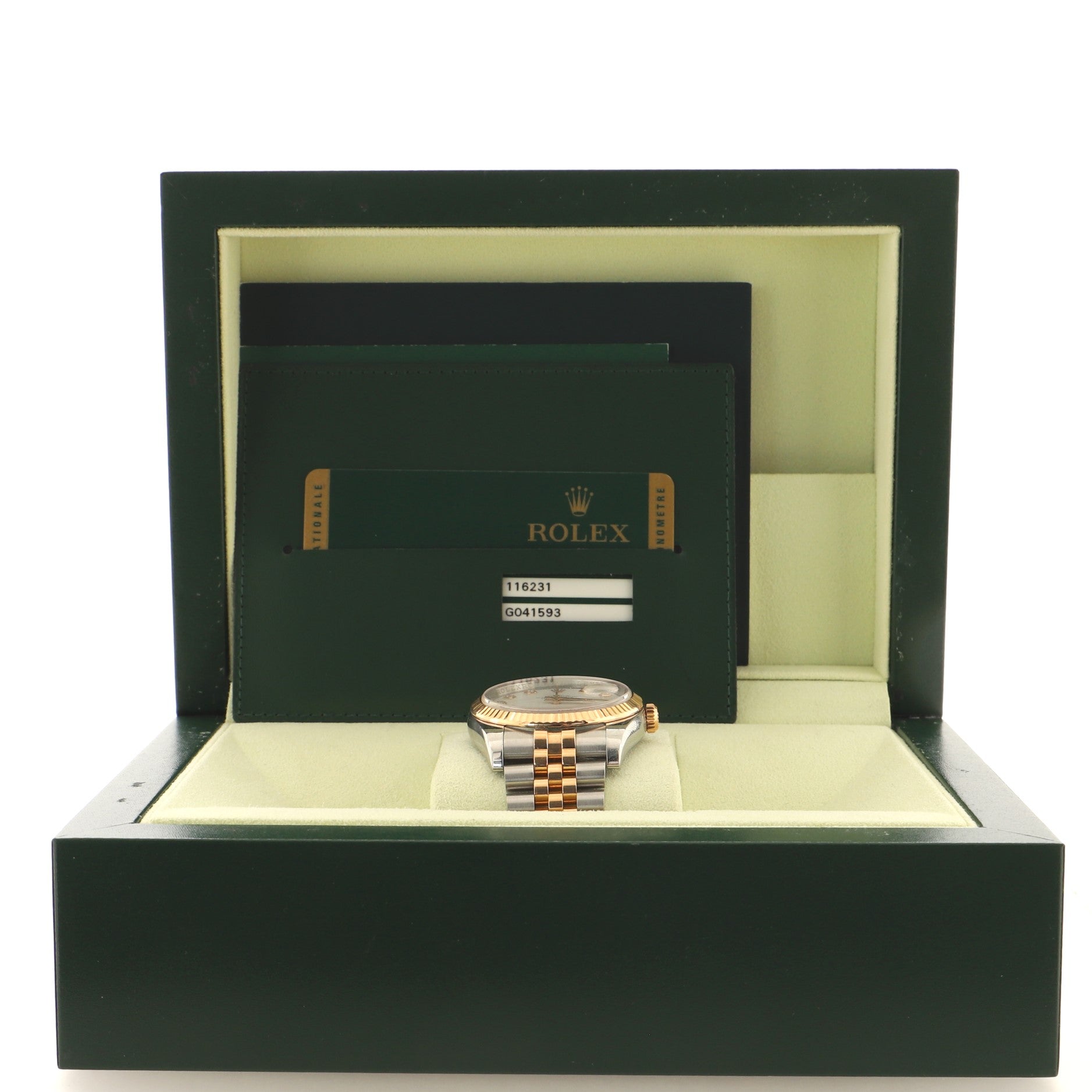 Rolex Oyster Perpetual Datejust Automatic Watch Stainless Steel and Rose Gold with Diamond Markers 36
