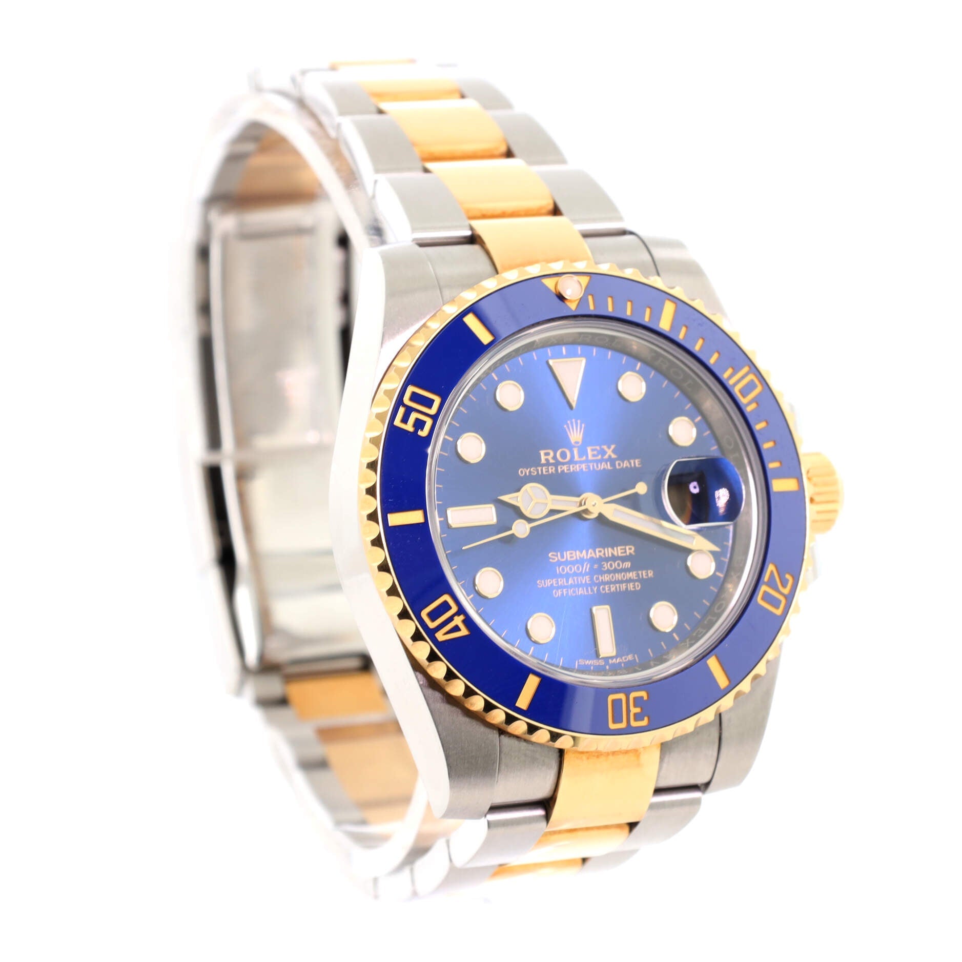 Rolex Rolex Oyster Perpetual Submariner Bluesy Date Automatic Watch Stainless Steel and Cerachrom with Yellow Gold 40