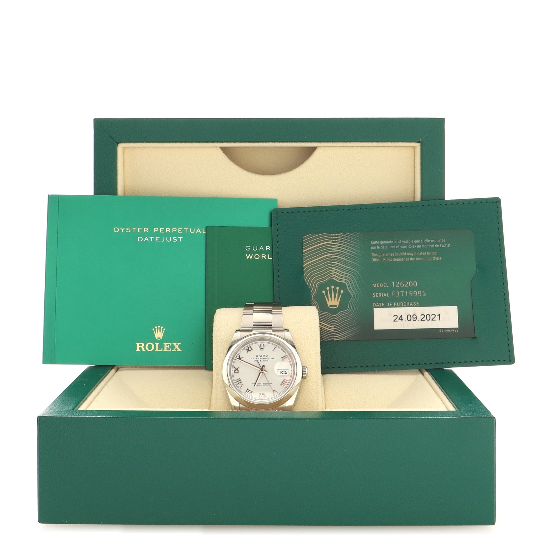 Rolex Oyster Perpetual Datejust Automatic Watch Stainless Steel 36