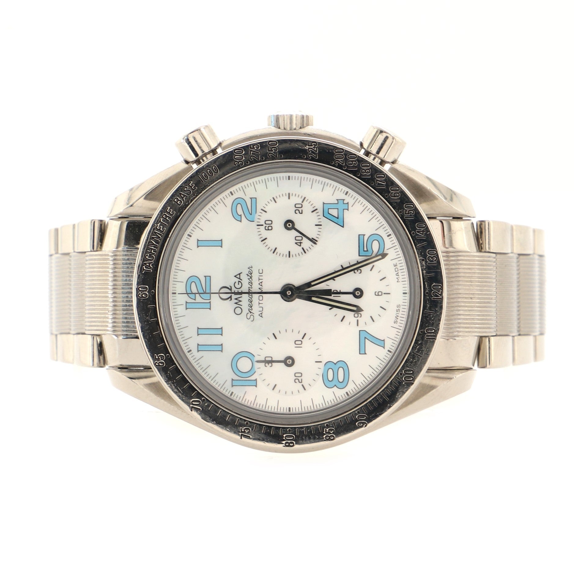 Omega Speedmaster Reduced Chronograph Automatic Watch Stainless Steel with Mother of Pearl 39