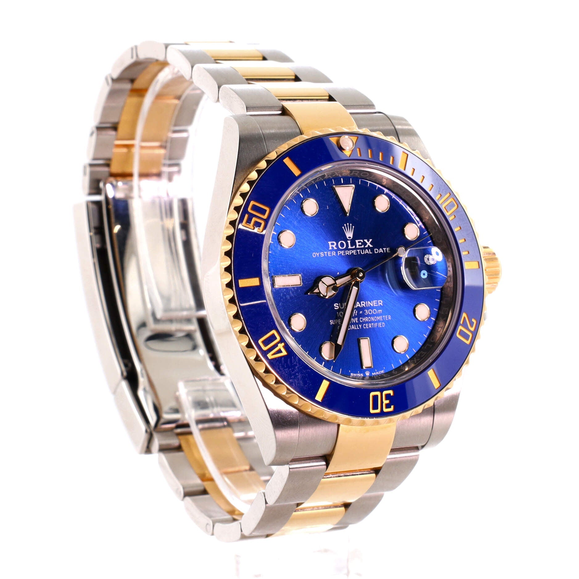 Rolex Oyster Perpetual Submariner Bluesy Date Automatic Watch Stainless Steel and Cerachrom with Yellow Gold 41
