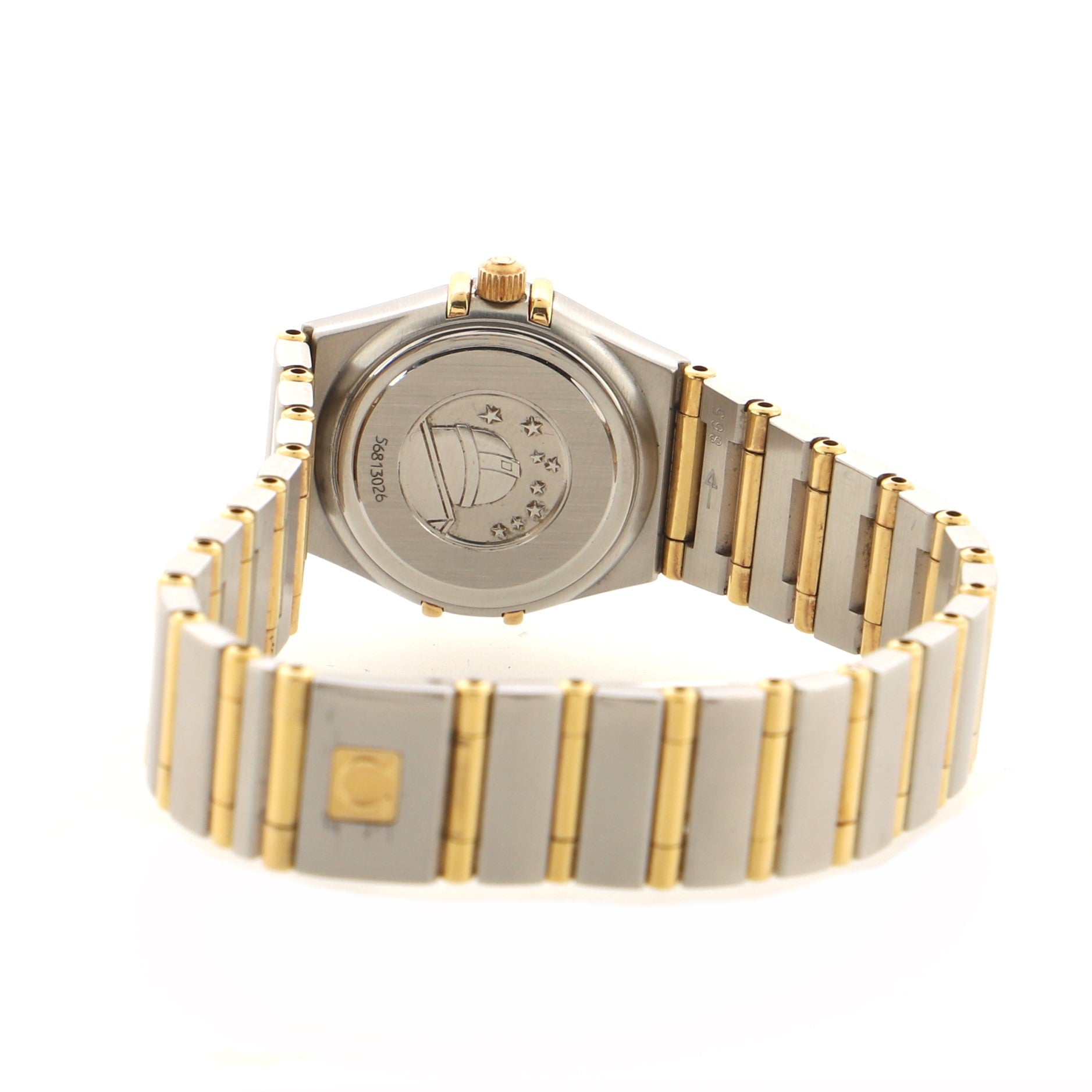 Omega Constellation Quartz Watch Stainless Steel and Yellow Gold with Mother of Pearl 22