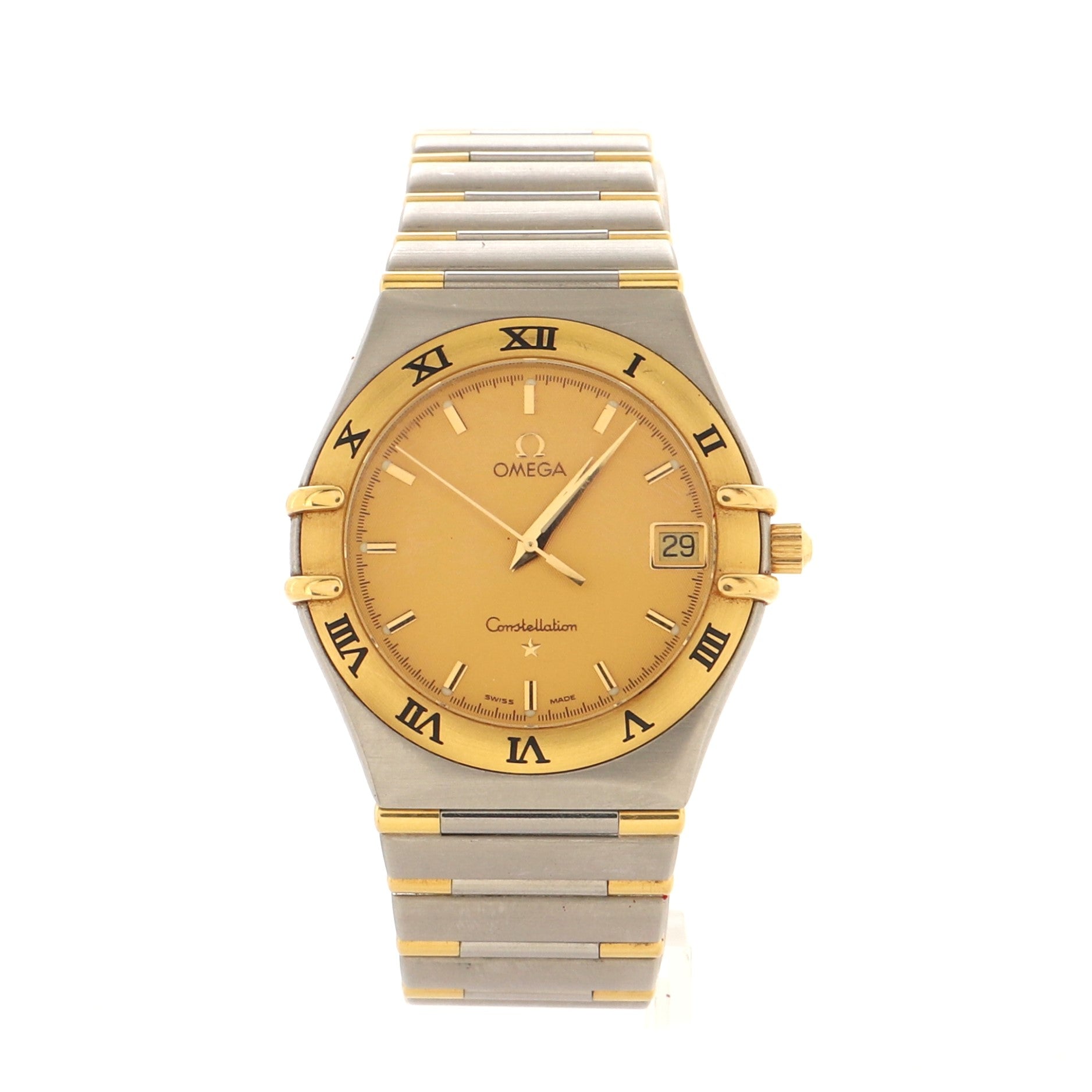 Omega Constellation Quartz Watch Stainless Steel and Yellow Gold 33