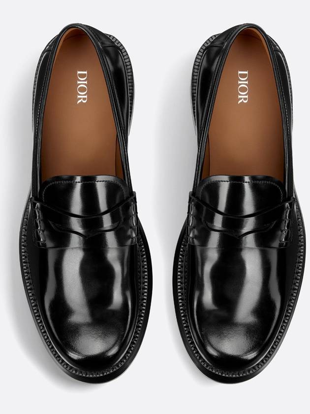 Christian Dior Carlo Polished Calfskin Loafers Black
