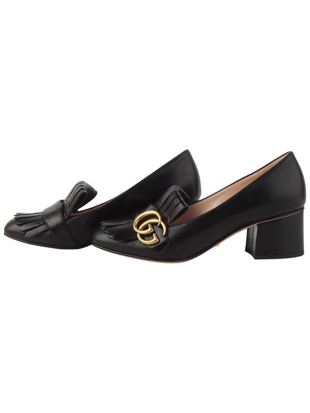 Gucci 408208 GG Gold Marmont Middle Heel Fringe Pumps Shoes 35 1 2 Size 33965Y