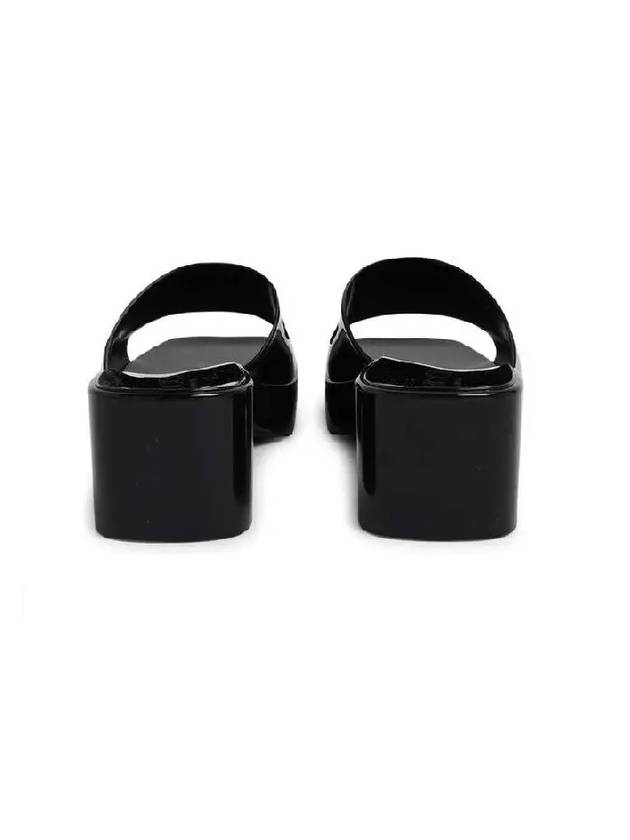 Gucci Women's Rubber Slide Sandals Heel Black