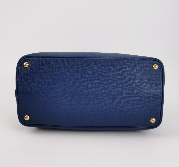 Preloved Prada Double Bag 35cm Blue 250209781055605