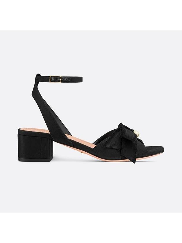 Christian Dior Adiorable Fringe Grosgrain Sandal Heels Black